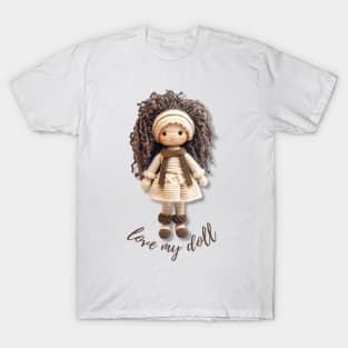 Handmade Wool Doll, Cozy and Cute - design 3 T-Shirt